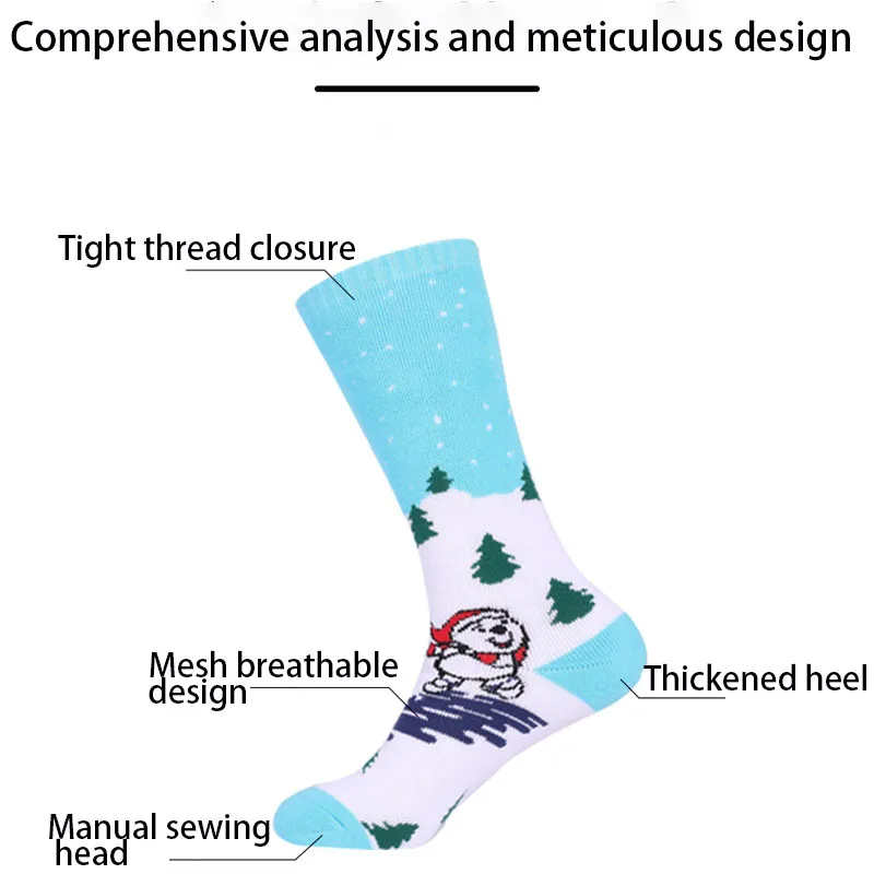 Calcetines de esquí para niños, parte inferior de toalla, gruesa, absorción del sudor, medias de nieve, deportes al aire libre, calcetines térmicos de snowboard, Invierno