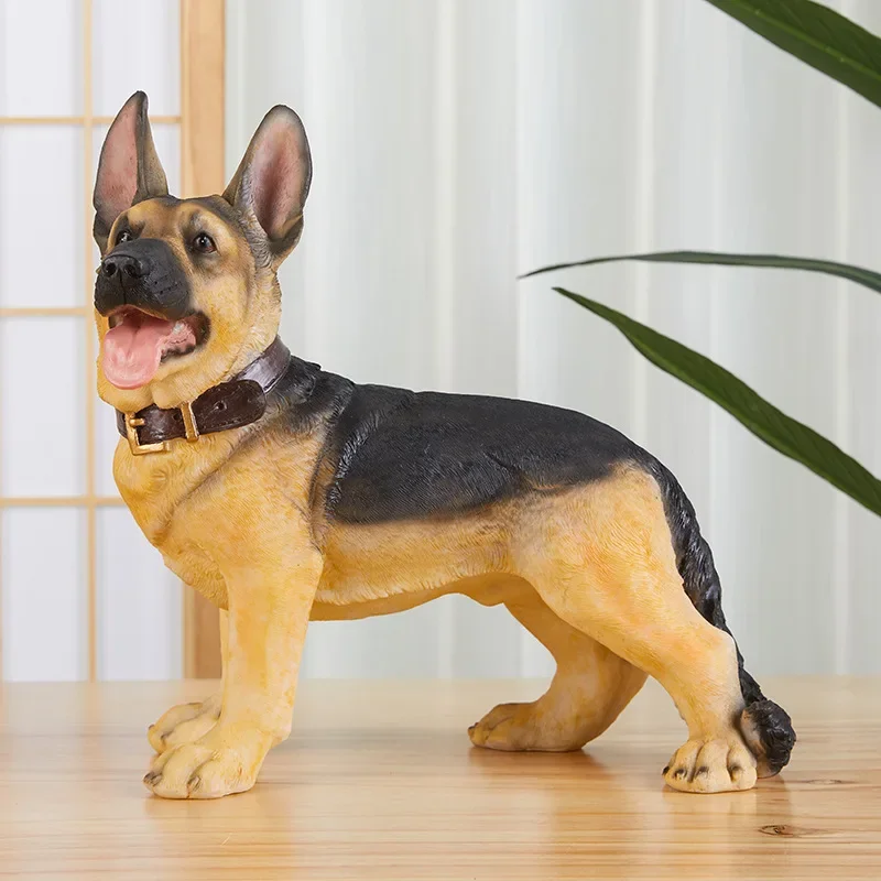 Resin Animal Sculpture for Home Decoration, Simulation Dog Model, Living Room Study and Porch, 33cm
