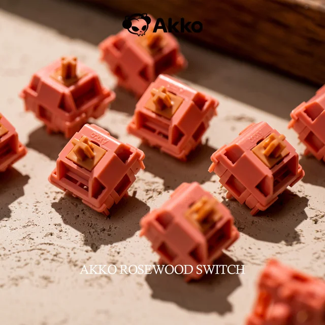 Akko Rosewood Switch 5 Pins 40gf Linear Switch Factory Lubed Deep Low-pitch Kompatybilny z klawiaturą mechaniczną MX (45 szt.)