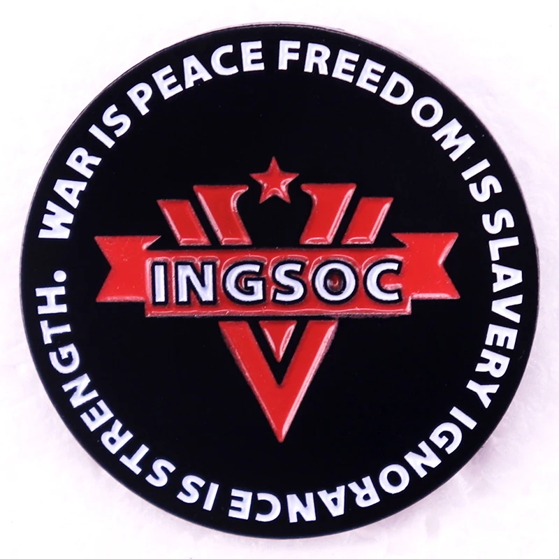 War Is Peace Freedom Is Slavery Ignorance Is Strength Badge Dystopian Fiction 1984 Enamel Pins Brooch Jewelry Accessories