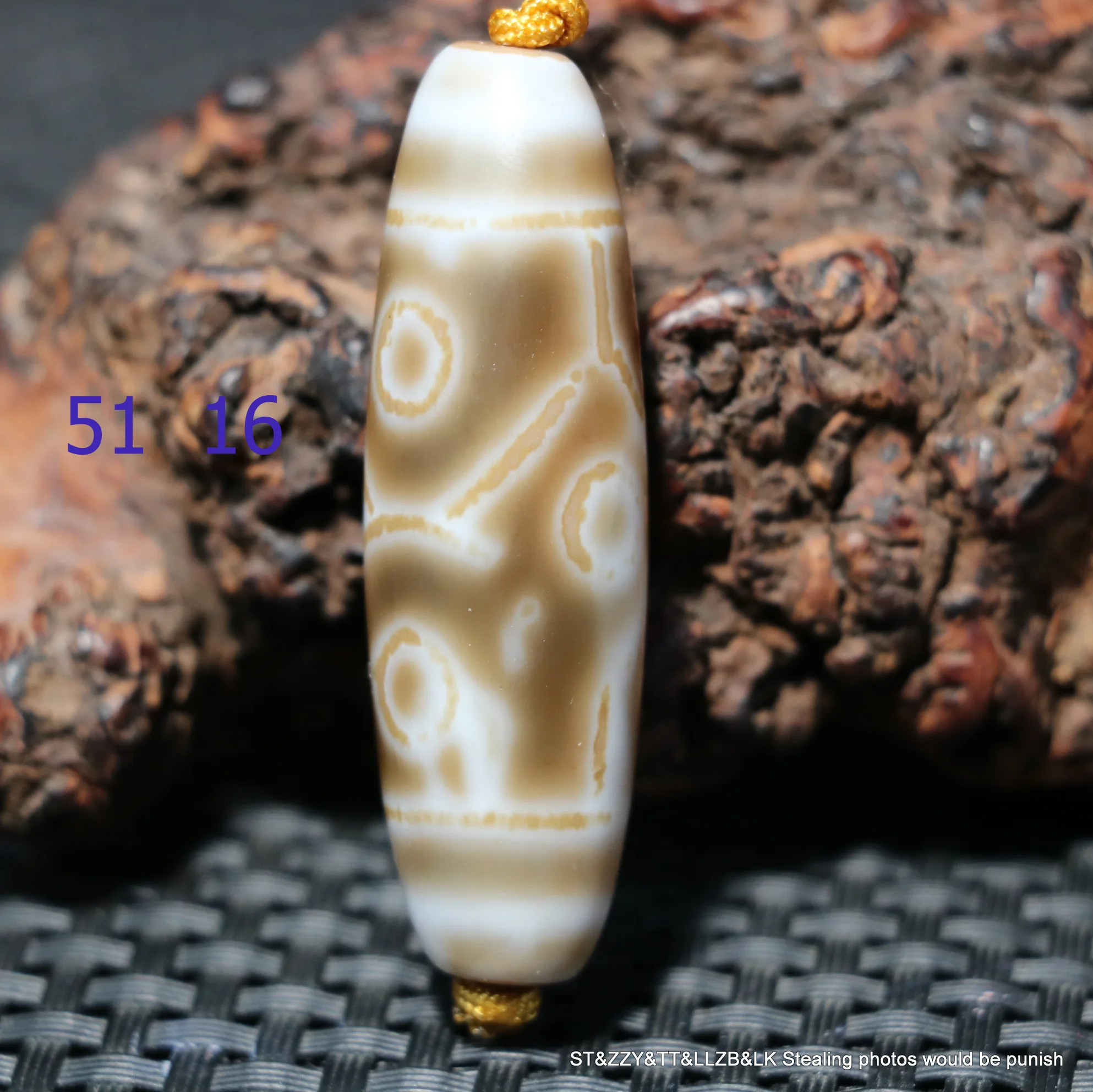 A Treasure Talisman Magic Energy Tibetan old Agate Healthy Longevity Symbol 6 Eye dZi Bead Amulet Pendant FR timestown UP0610D4