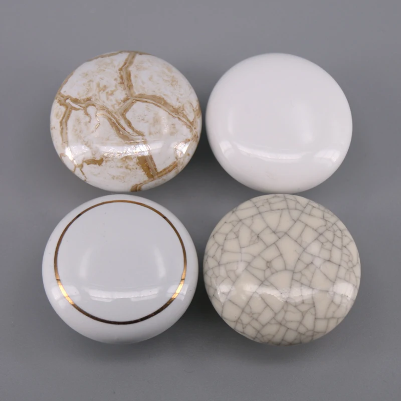 Round Ceramic Kitchen Cabinet Knobs Handles Pastoral Cupboard Drawer Door Knobs Pulls Hardware