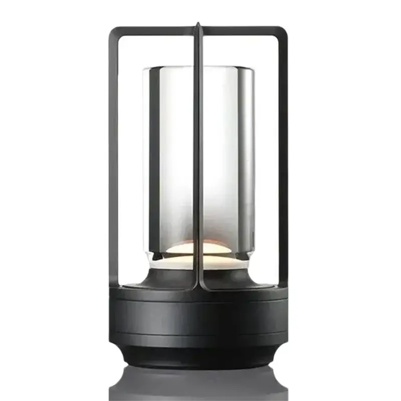 4X LED Table Lamp Rechargeable Night Light Bedroom Eye Protection Advanced Sense Bedside Lamp Camping Lamp Black