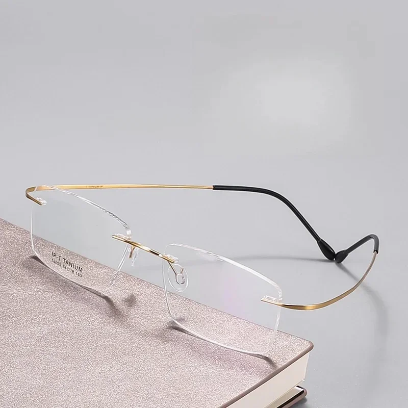β-Titanium Transition Aviation Sunglasses Prescription Glasses Rimless Eyeglasses Men Myopia Multifocal Reading Eyewear Custom - view 3
