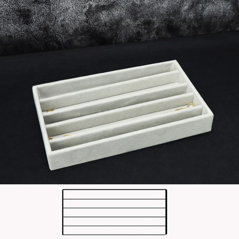 

Velvet Jewelry Box Tray Storage Holder For Rings Earrings Necklaces Bracelets Classification Display
