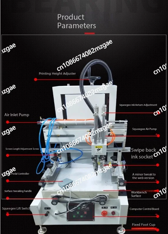YS3050Y Semi-Automatic Screen Printing Machine Desktop Desktop Small Pneumatic Screen Printing Machine Solder Paste Vertical