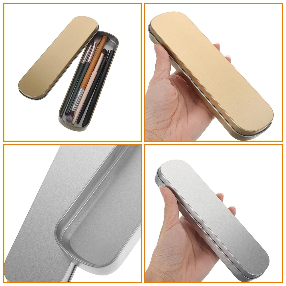 

Makeup Organizers and Storage Metal Stationery Box Pencil Holder Boxes Penholder Travel Case