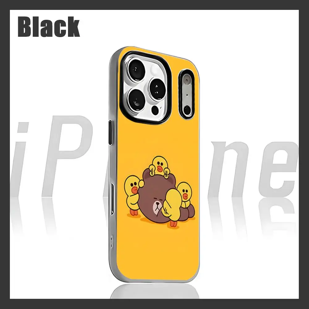 Trend Cartoon L-line FriendES Phone Case for iPhone 17 air 16 e 15 14 13 12 11 Pro Max Plus Black 2-in-1 Jelly case