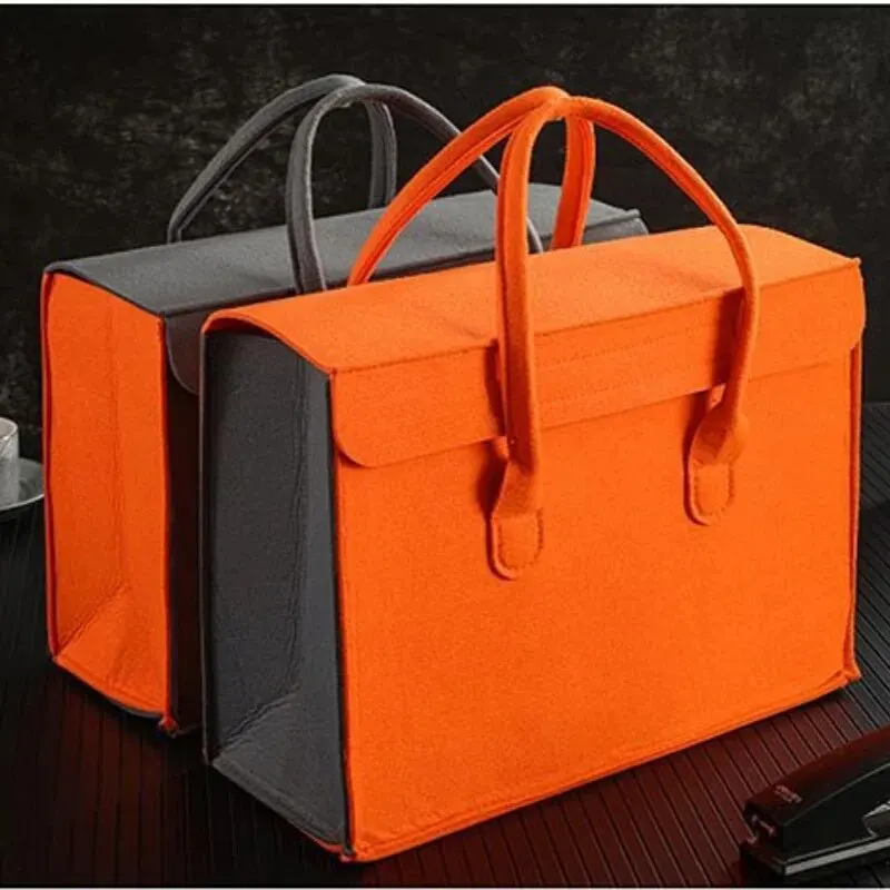 Große modische Einkaufshandtaschen aus Filz, Einkaufstasche, Schlafzimmer, Buch, Bleistift, Farbkarte, Aufbewahrungstaschen, Kontrastfarbe, Shop-Handtasche