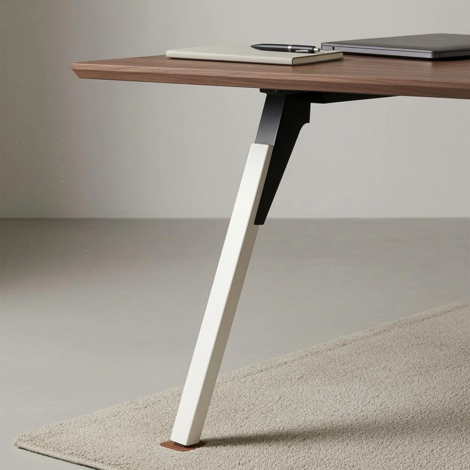 

Metal Desk Leg Round Mounting Plate Adjustable Desk Leg Metal Table Legs Angled