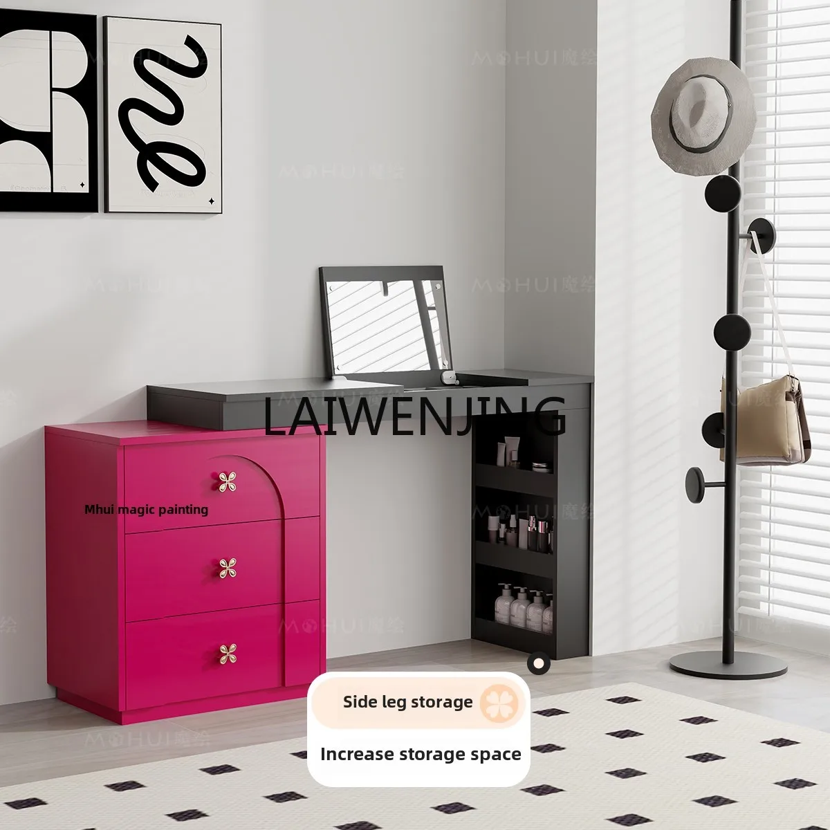 

SGF dresser bedroom simple flip dressing table tail chest