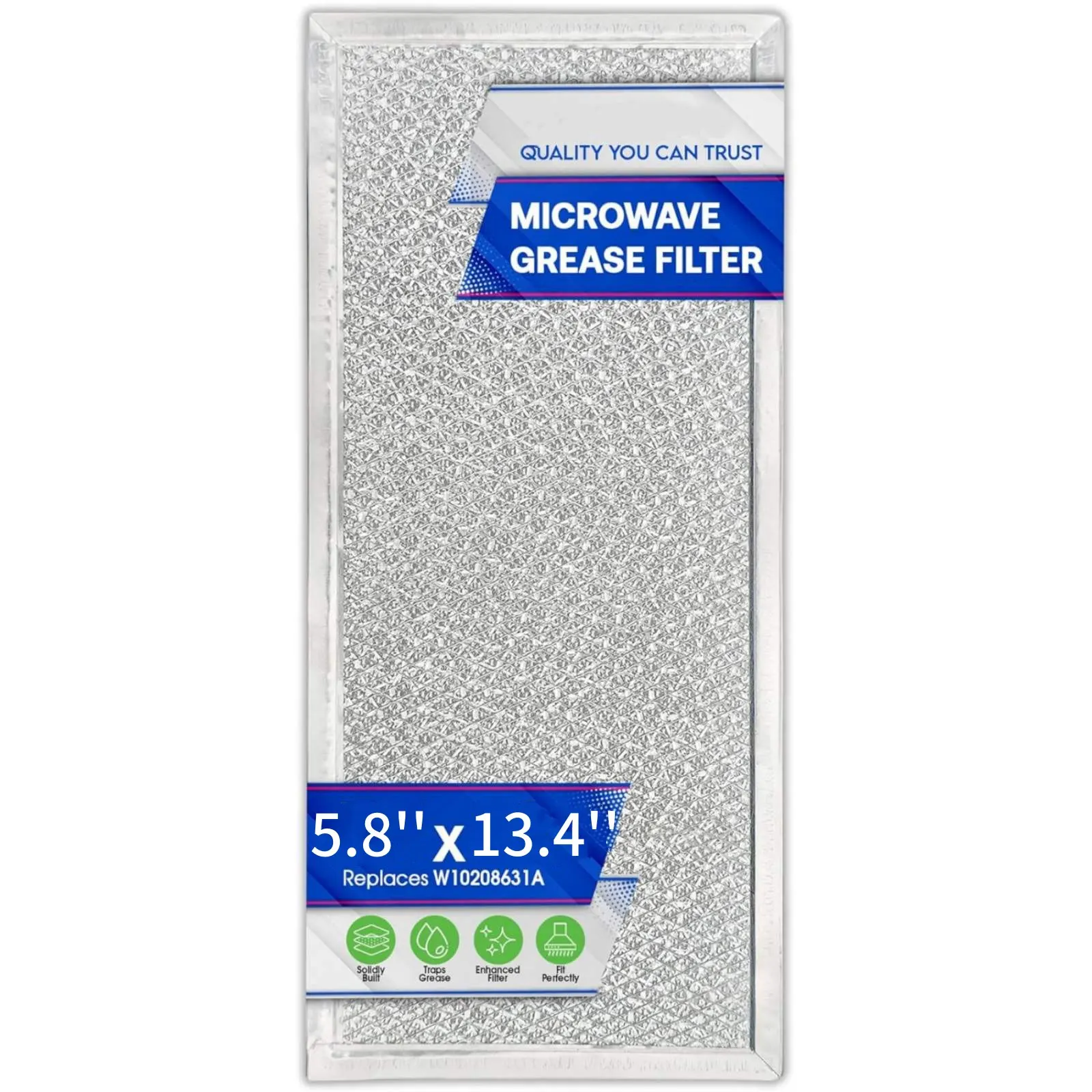 1PC 13.4x5.8 Inch Microwave Grease Filter Replacement for Whirlpool KitchenAid Maytag W10208631 W10208631A