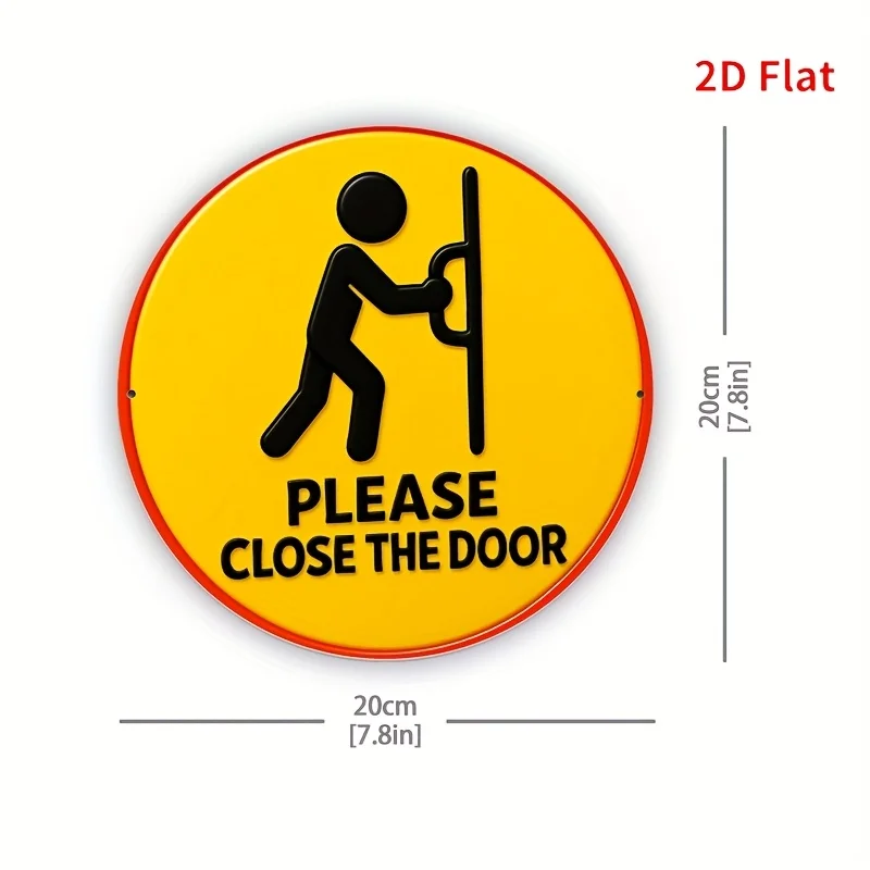 1pc-20x20cm(8x8inch)-2D flat -Please close the door. Art Deco style metal tin signage - Vintage wall art plaque, suitable for ho