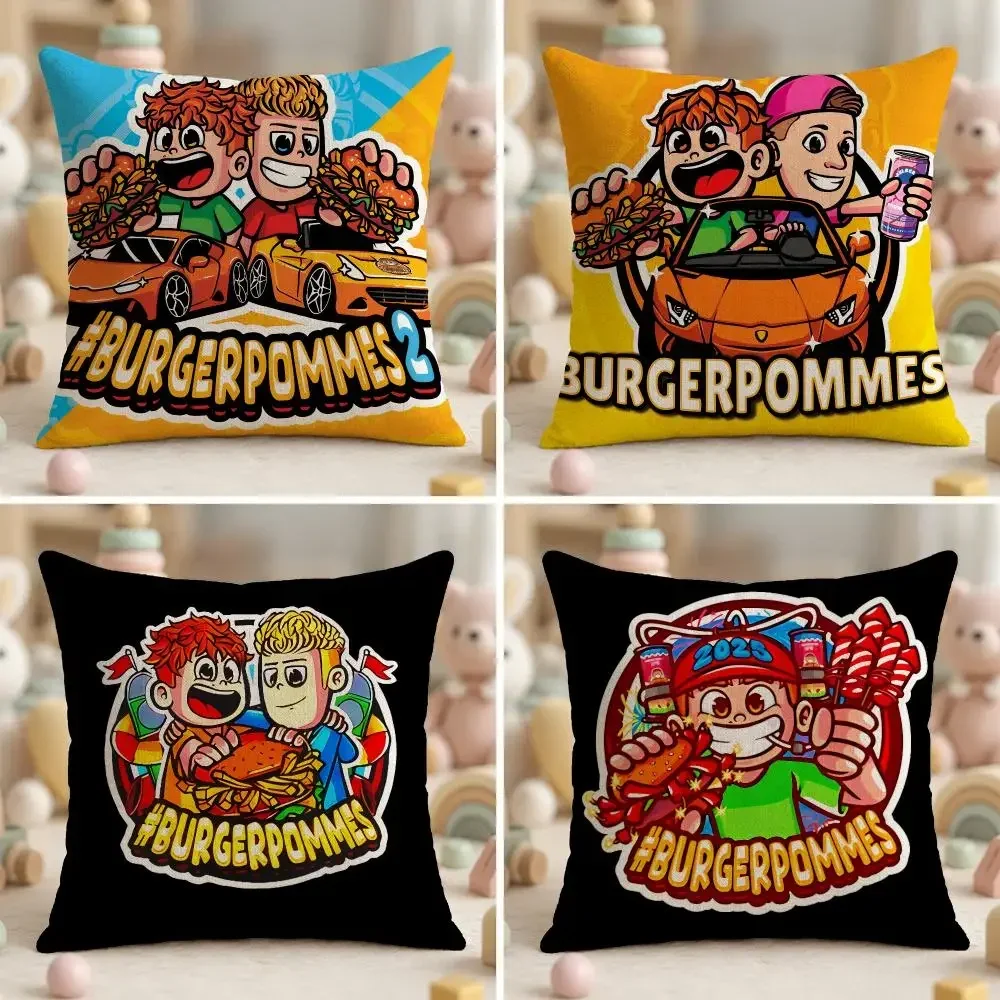 Fast Food Burger Cushion Cover Ultra Soft Throw Pillow Cover Skin Friendly for Sofa Bed Home Decor Gift