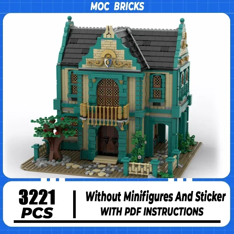 

Moc Building Block Modular Colonial Bathrooms Model Technology Brick DIY Assembly City Street View Toy For Holiday Gift