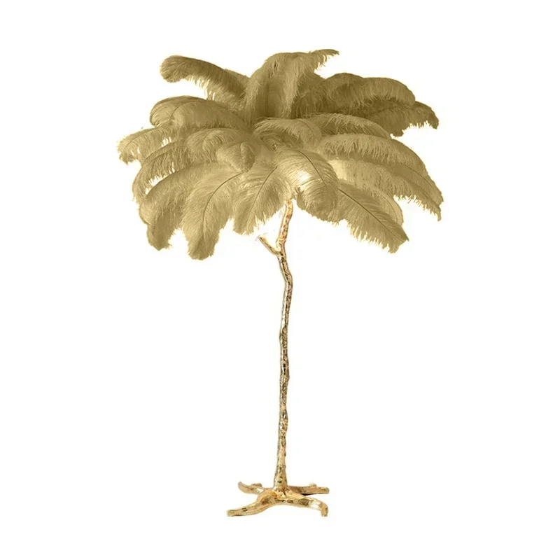 Nordic Feather Vloerlamp Licht Luxe Internet Celebrity Struisvogel Ins Live-uitzending Kamerdecoratie Sfeer Tafel Roomdecor