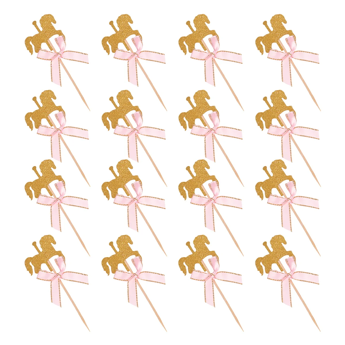

50pcs Cake Picks Carousel Horse Birthday Decorations Birthday Cake Decor Party Supplies Dessert Insert