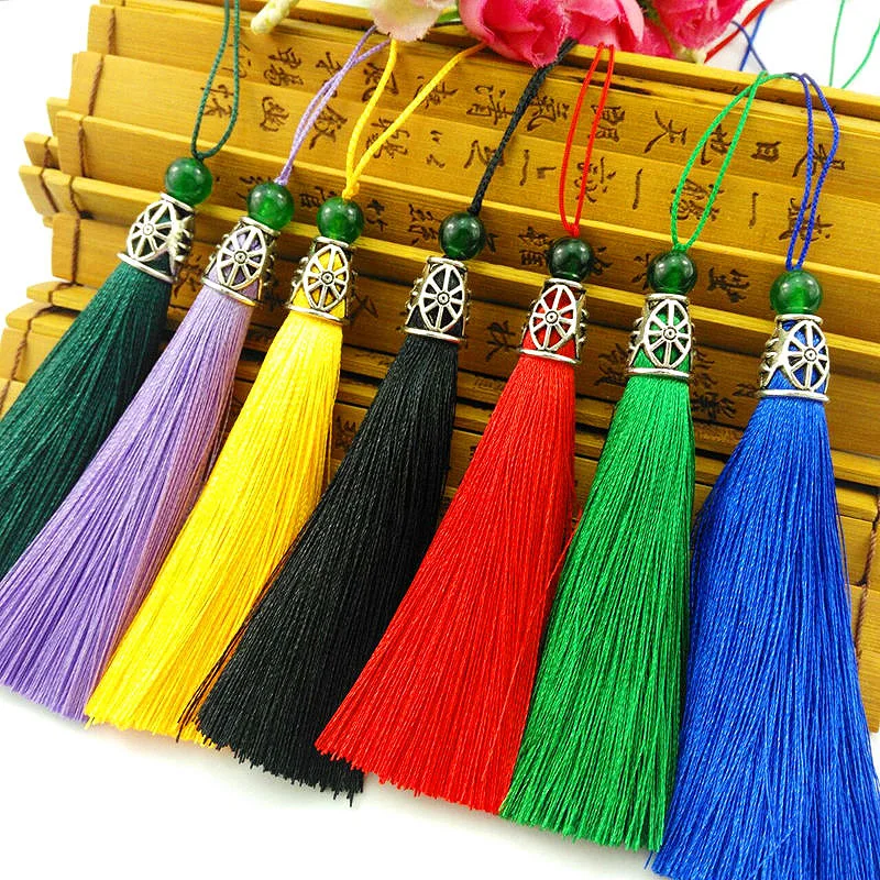 2/5Pcs Hollow Alloy Hat Tassels Silk Fringe Flower Tassel Trim Decorative Key Tassels for Curtains Home Decoration Accessories