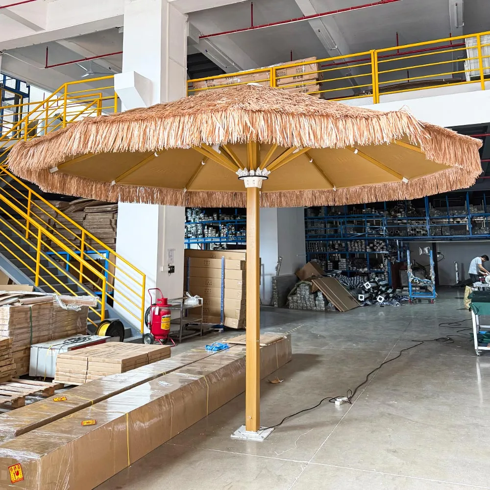 Large 4-9m Automatic Remote Control Light Emitting Diode Parasol Custom Logo Aluminum Waterproof Outdoor Garden Furniture