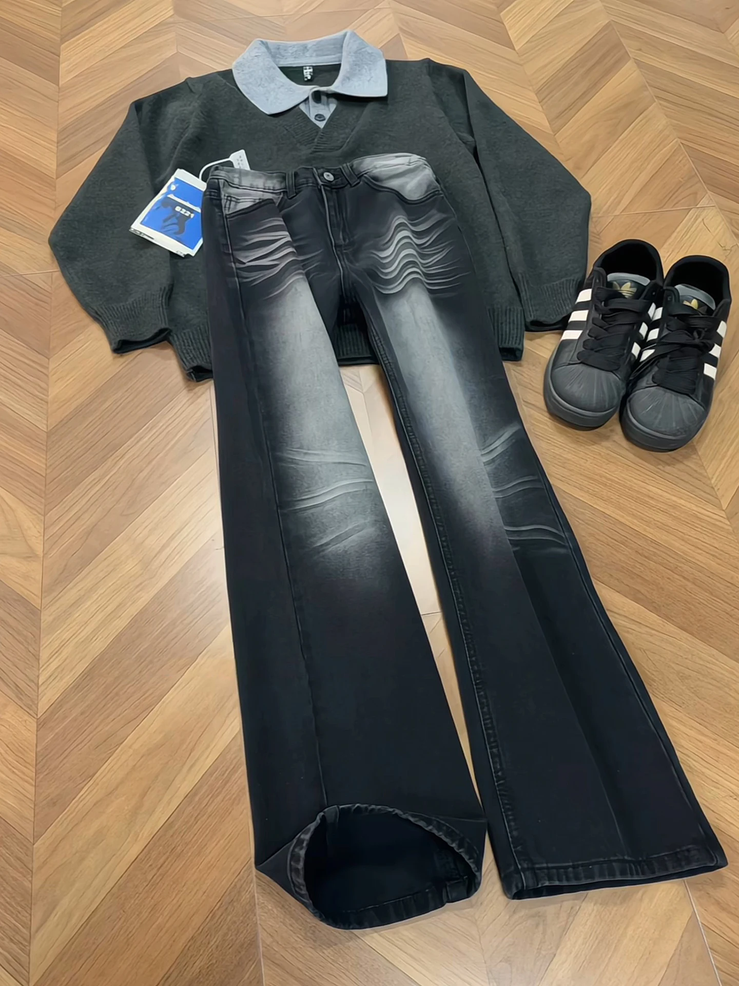 

Мужские джинсы Bla Fce с подкладкой и узором в виде молнии, прямые джинсовые брюки из денима, облегающие брюки-буткэт, длинные брюки для повседневной носки