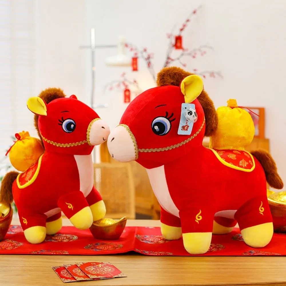 

Plush Toys Mascot Dolls Horse Plush Doll Cute Good Luck Stuffed Horse Toy Kawaii Creative Zodiac Pony Figurine Year of Horse