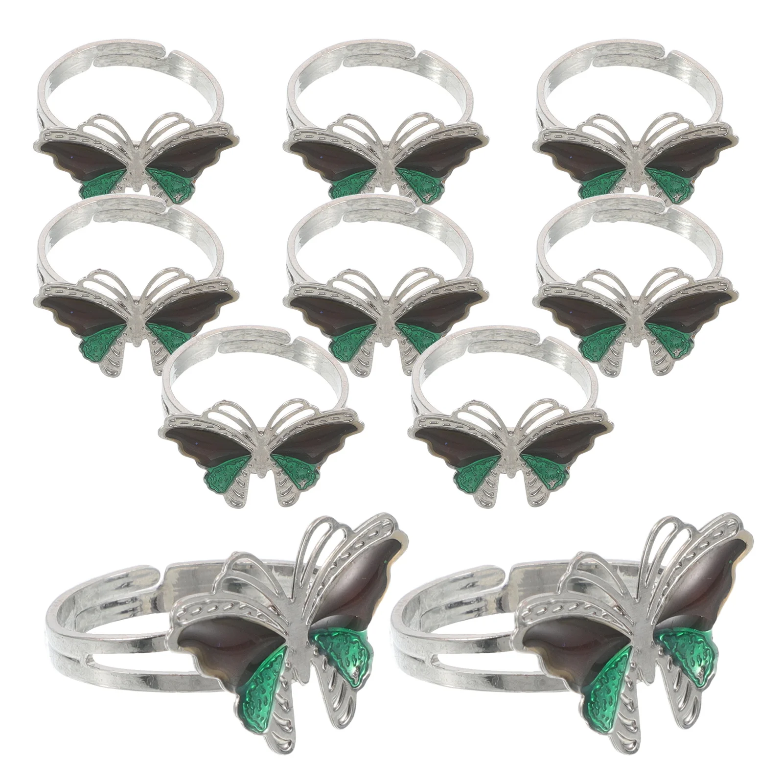 10 stuks vlinder stemmingsringen verstelbare kleur veranderende open ringen verjaardagsfeestje gunst goodie bag vulstoffen klaslokaal beloningen kinderen