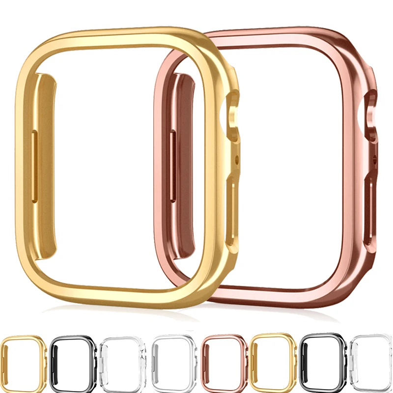 Para Apple Watch 45mm 41mm 38mm 42mm 40mm 44mm cubierta de esqueleto chapada marco duro de la caja del parachoques de PC para iWatch SE 9 8 7 6 5 4 3 2