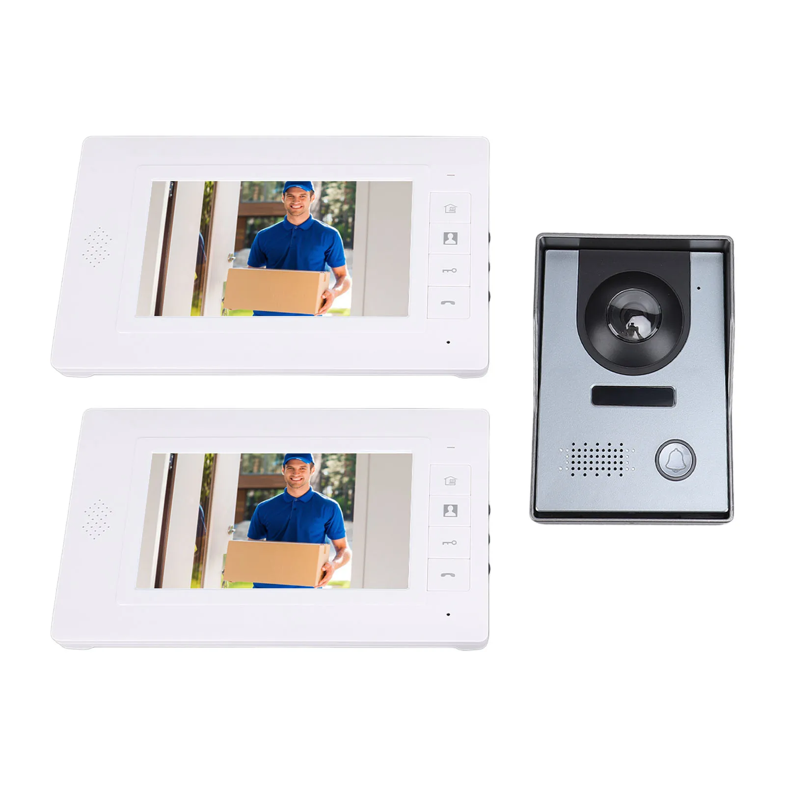 Video Intercom System Video Door Phone Kit 120º Wide Angle Camera Stable Connection Clear Display Two Way Intercom for Offices