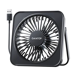 GAIATOP USB desktop fan, 5-inch (approximately 12.7cm) personal fan, small portable desk fan, 180 ° tilt folding and 3-speed,