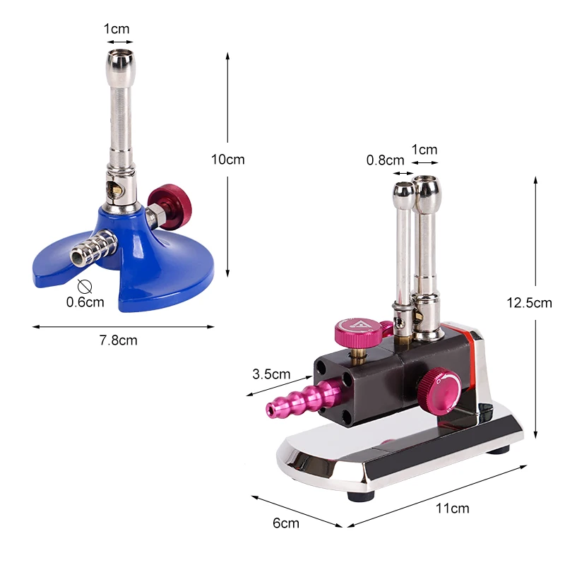 Dental Gas Burner Portable Micro Bunsen Burner Double / Single Tube Rotatable Tube Gas Propane Light Dentist Lab Tool