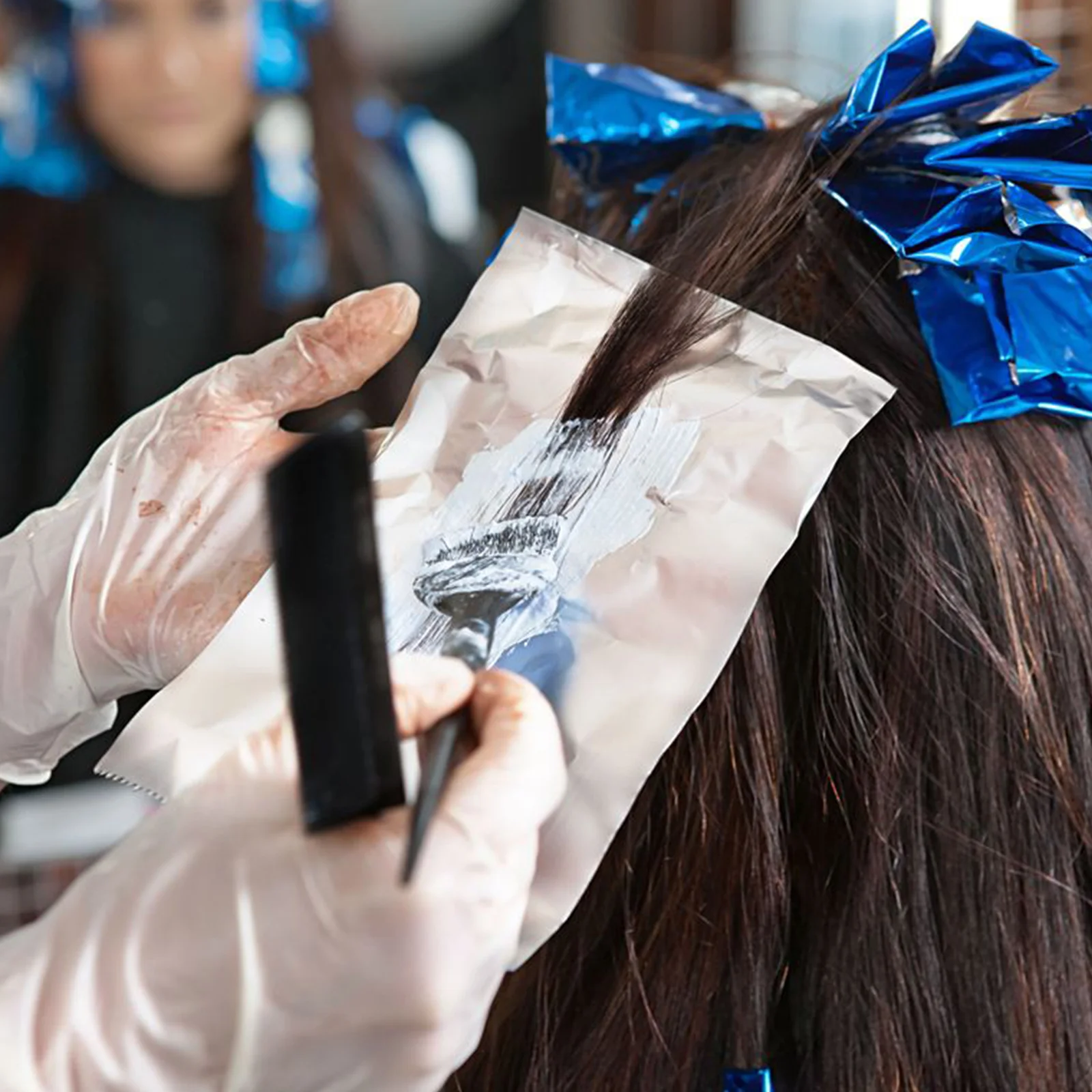 

100-листовая бумага для окрашивания волос, профессиональные прозрачные сетчатые полоски для точного рисования, предотвращает скольжение и смешивание цветов