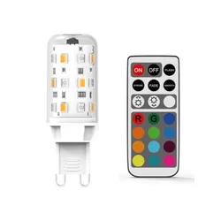 AC100-240V RGBWW G9 LED Bulb with IR 21key remote controller