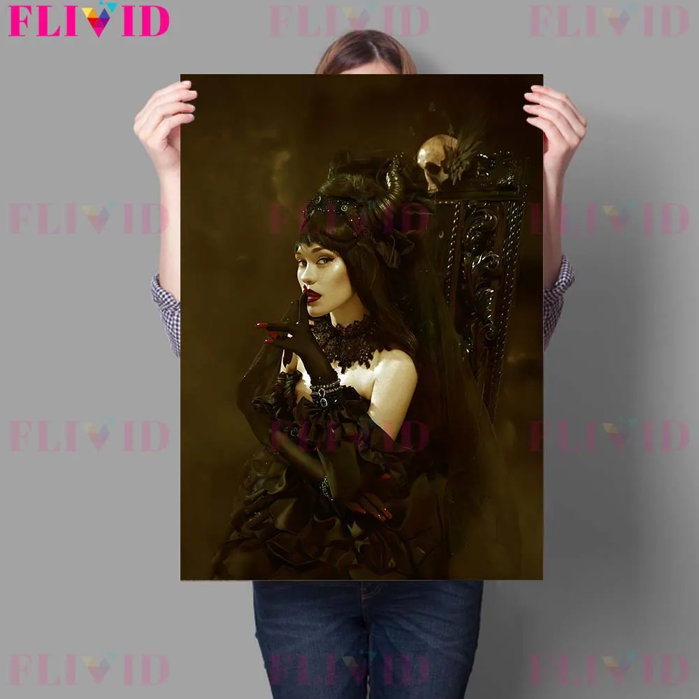 Vampire Queen And Dark Lords Vintage Wall Art Canvas Painting Horror Shaman Witch Art Poster And Print Home Decoration Unframed