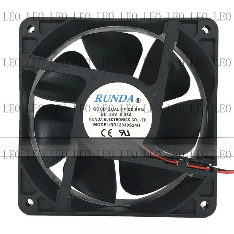 MY 1 PCS For RUNDA Fan RD12038B/S24H DC 24V 0.28A/0.36A 12CM 120*120*38MM 2 Wire