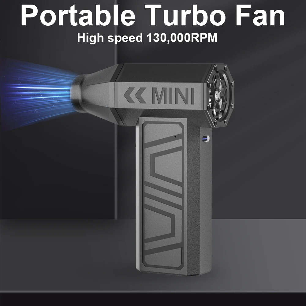 سيارة تهب الثلوج 130000 RPM Turbo Jet Fan 4 Gears قابل للتعديل المحمولة Type-C شحن تنظيف منفاخ أداة منفضة الهواء الكهربائية