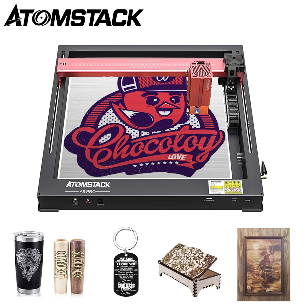 

ATOMSTACK A6 Pro Laser Engraving Machine CNC 6W Output Power Laser Cutter Engraver Installation Free And One-Piece Frame Design