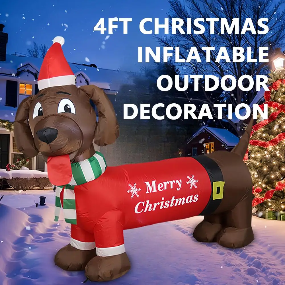 4ft طويلة وينر الكلب الذاتي نفخ مع دعوى مثالية ل الألماني تفجير ديكورات للباحة داخلي في الهواء الطلق عيد الميلاد نفخ Z2J6