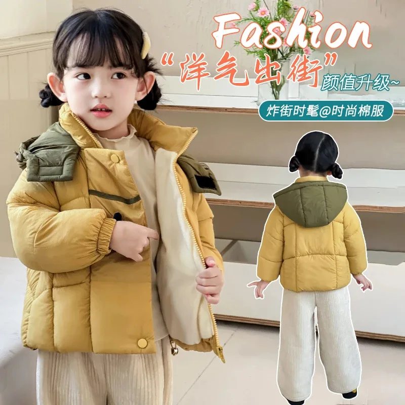 

Осенне-зимний пуховик для девочек, утепленное теплое стеганое пальто, топы с капюшоном, удобная новая модная детская одежда для детей от 7 до 12 лет