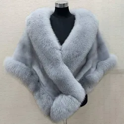 2025 New products listed imitation mink women's fox fur collar shawl scarf cloak mink fur coat fur coat
