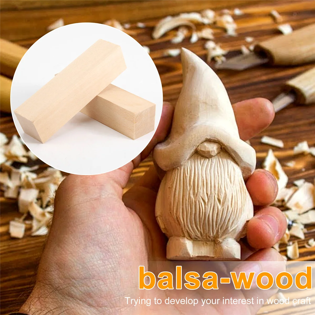 AT77 6Pcs Basswood Carving Blocks for Wood Beginners Carving Hobby Kit DIY Carving Wood