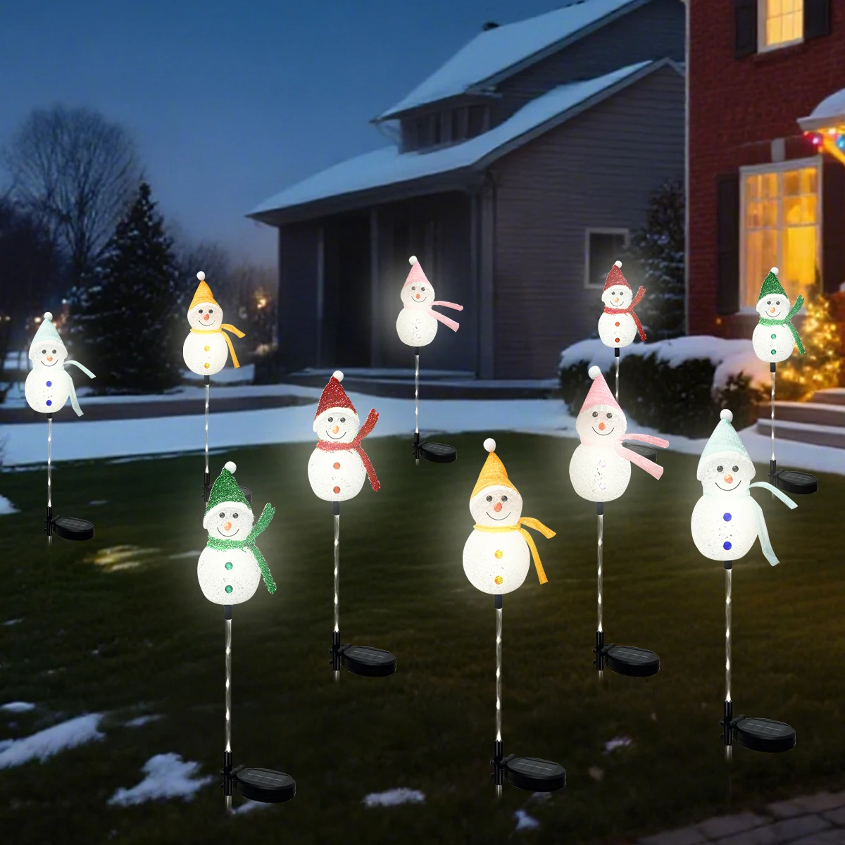 1 قطعة تعمل بالطاقة الشمسية عيد الميلاد ثلج أضواء الحديقة في الهواء الطلق حديقة حصة ضوء لمسار فناء عطلة عيد الميلاد الديكور دافئ/أبيض