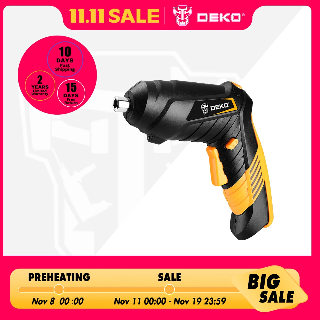 

DEKO DKCS3.6F1 Mini Electric Screwdriver Rechargeable Battery Twistable Handle Cordless Screwdriver for Woodworking