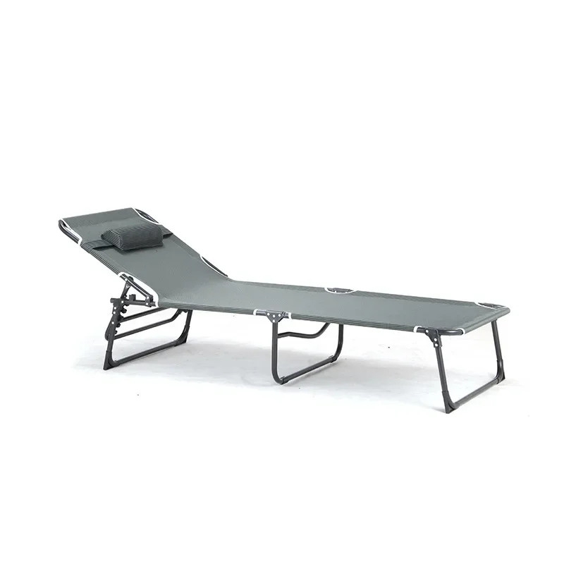 

China Factory Portable Foldable Steel Frame Outdoor Camping Cot with Adjustable Reclining Chairs and Mattress Sleeping Bed