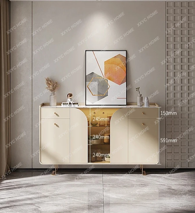 light luxury rock slab ultra-thin dining side cabinet modern simple living room small apartment cabinet