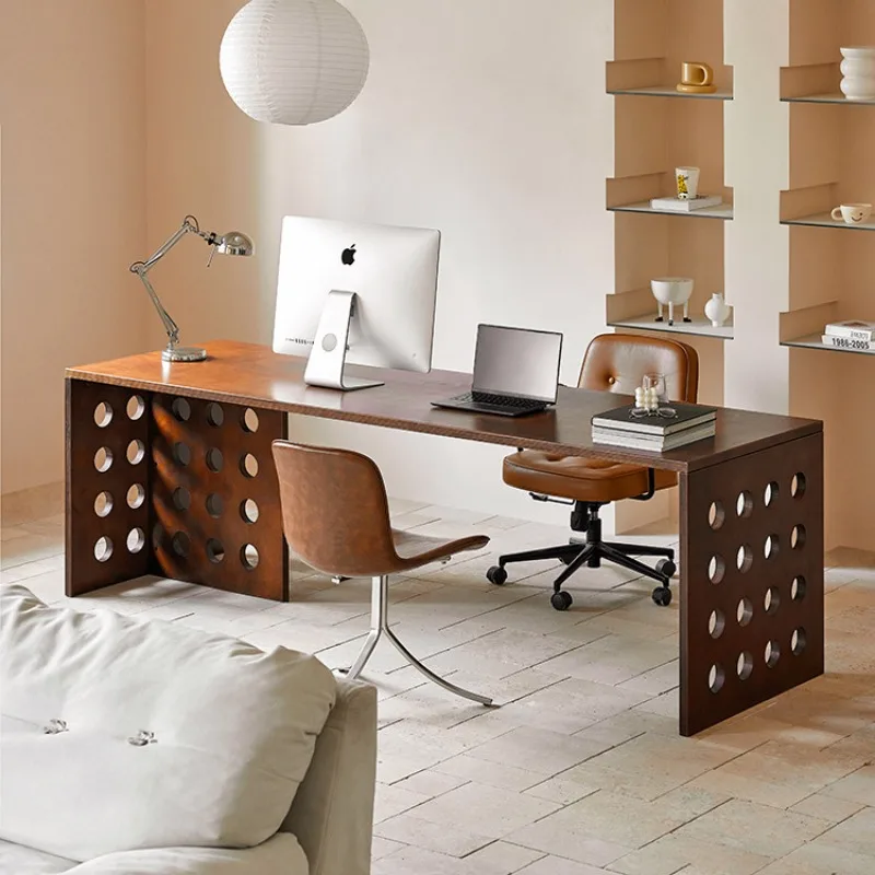 Solid wood cave work table Modern computer table Workbench High-end desk Long table