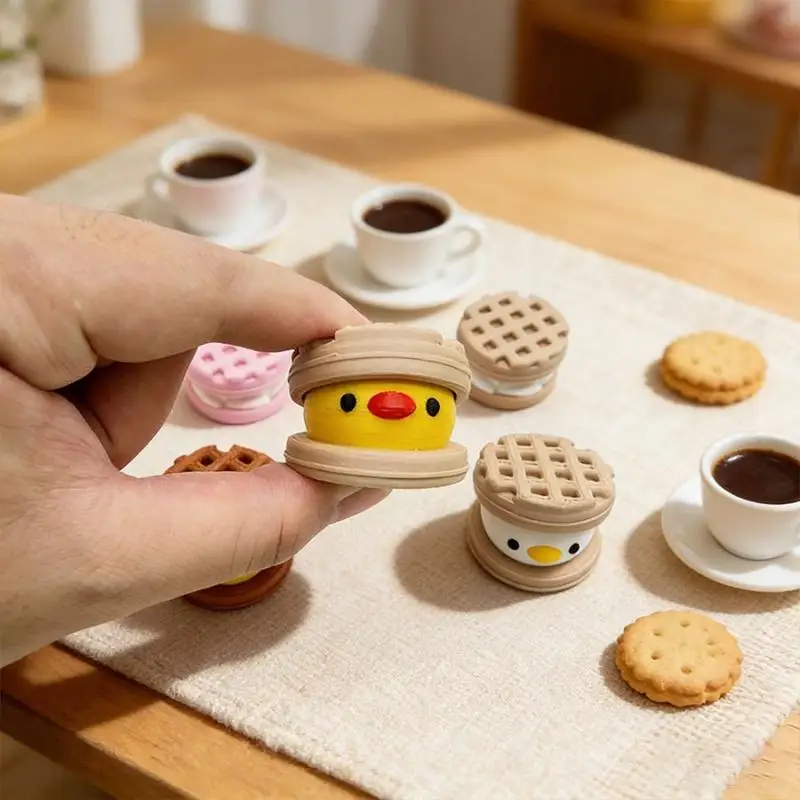 1pcs Creative Duck & Chick Waffle Stress Relief Pinch Kid's Toys Office Funny Vent Toys Desktop Decorative Ornaments