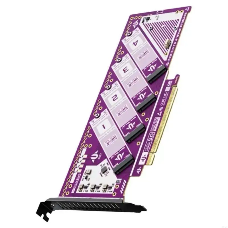 2025 New 4 Drive PCIe 5.0 X16 NVMe SSDs Adapter Card For Multiple OS Systems