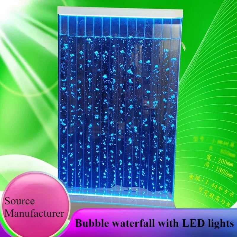 custom.Acrylic Bubble Wall Curtain Fountain Large Art Deco Design with Variable LED Lights, Modern Outdoor Lighting Featur