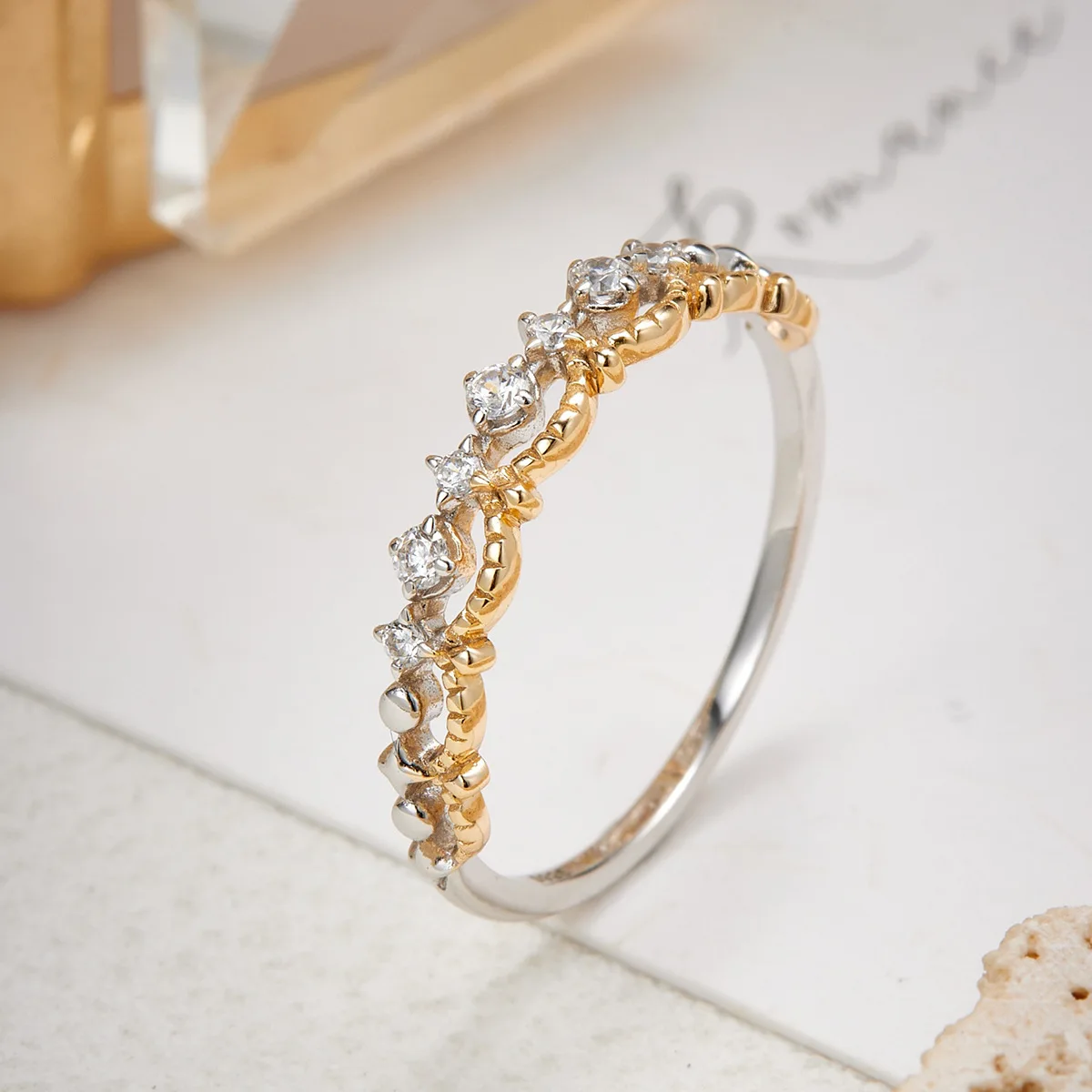 

LAMOON INS Fashion Vintage Crown 925 Sterling Silver Gold Plated Ring For Women Hollow Out Exquisite Elegant Fine Jewelry Ring