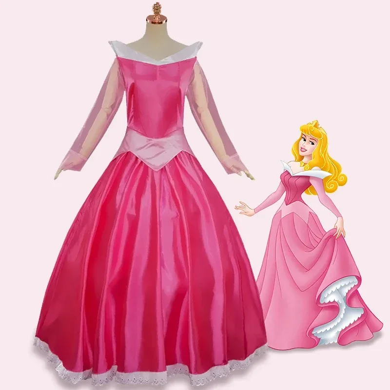 

Halloween Sleeping Beauty Princess Cosplay Performance Costume Adult Pink Blue Annual Conference Dress Large Skirt Brace